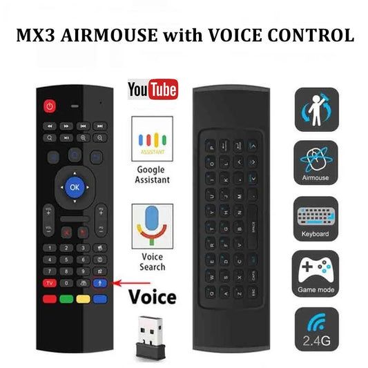 Air Mouse and keyboard Controller With Voice Command